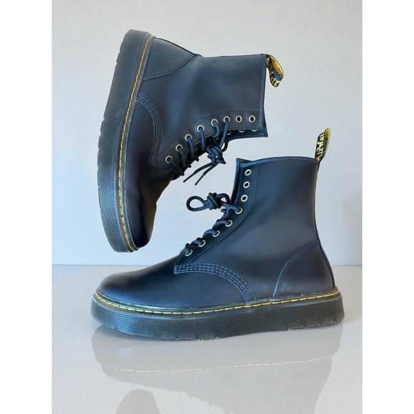 Dr. Marten Zavala Boots Combat Moto Black Leather Unisex Size 10 M 11 L NWOB - Picture 5 of 12